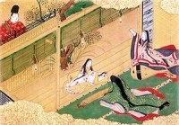 Scène du Dit du Genji, littérature japonaise