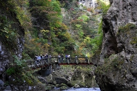 Pont dans les gorges de Naruko, Tohoku, Japon