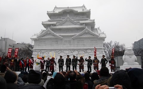 Château au festival de la neige de Sapporo, Japon
